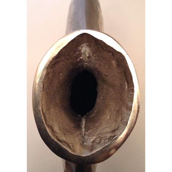 Silver Tone Vase 15" Hand Hammered Tooled Platinum Metal Mid Century Decor India - Picture 7 of 10